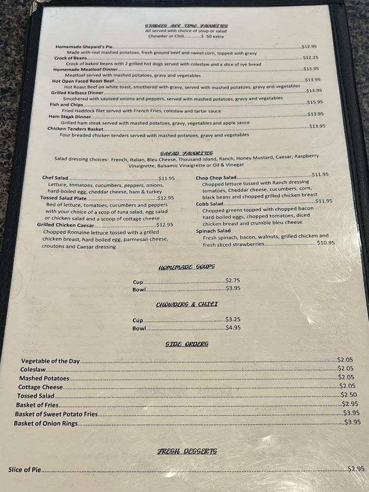 The Stables Menu image 2